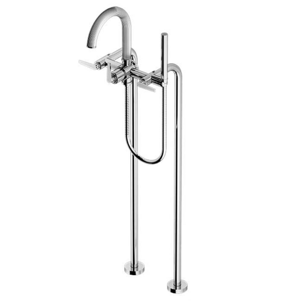 Floor Mount Tub Filler with Hand Shower