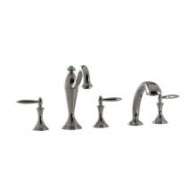 Santec 2555LA10 - Roman Tub Filler Set With Hand Held Shower With ''La'' Handles - Rough Include