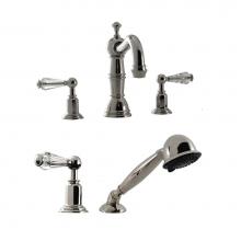 Santec 2955EC10-TM - Roman Tub Filler W/ Ec Handles & Mf Hand Shower - Rough Not Included - Uses P0003 Valve