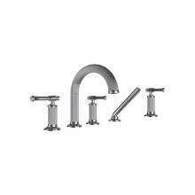 Santec 3455AT97-TM - Roman Tub Filler Trim W/ At Handles And Handheld - (Uses P0007 Valve)