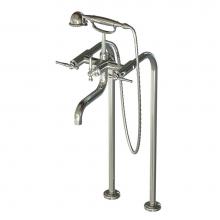 Santec 7050KL97 - Floor Mount Tub Filler W/ Kl Handles And Multifunction Handheld Shower - Valve Included