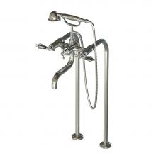 Santec 7050KT97 - Floor Mount Tub Filler W/ Kt Handles And Multifunction Handheld Shower - Valve Included