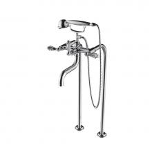 Santec 7050RC10 - Floor Mount Tub Filler W/ Rc Handles And Multifunction Handheld Shower