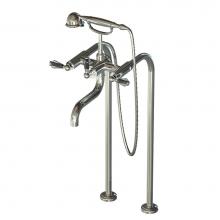 Santec 7050EC10 - Floor Mount Tub Filler W/ Ec Handles And Multifunction Handheld Shower (Valve Included)