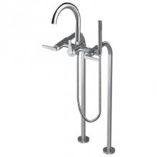 Santec 7051HO97 - Floor Mount Tub Filler W/ Ho Handles And Single Function Handheld Shower