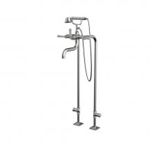 Santec 7052ED10 - Floor Mount Tub Filler with Hand Shower and Shut-off Valves (pair)