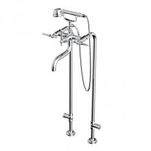 Santec 7052KL10 - Floor Mount Tub Filler with Hand Shower and Shut-off Valves (pair)