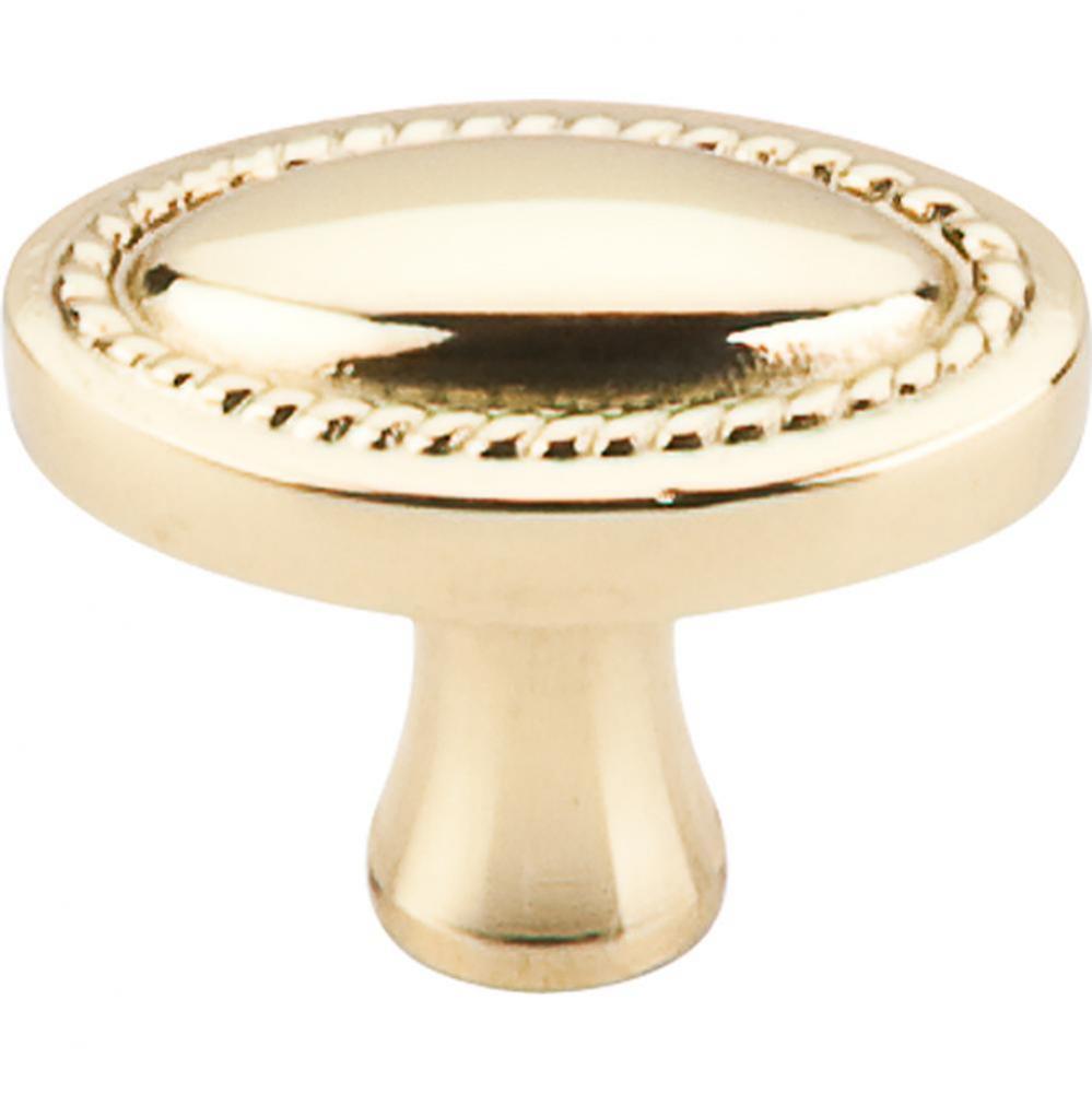 Oval Rope Knob 1 1/4 Inch Polished Brass