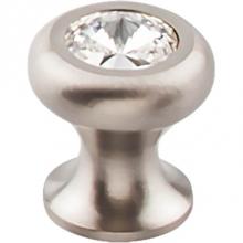 Top Knobs TK845BSN - Hayley Crystal Knob Clear 15/16 Inch Brushed Satin Nickel Base