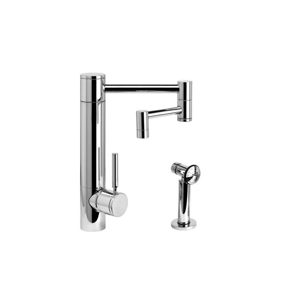 Hunley Kitchen Faucet - 12'' Articulated Spout W/ Side Spray