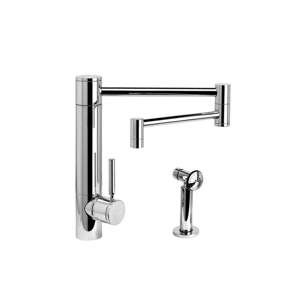 Hunley Kitchen Faucet - 18'' Articulated Spout W/ Side Spray