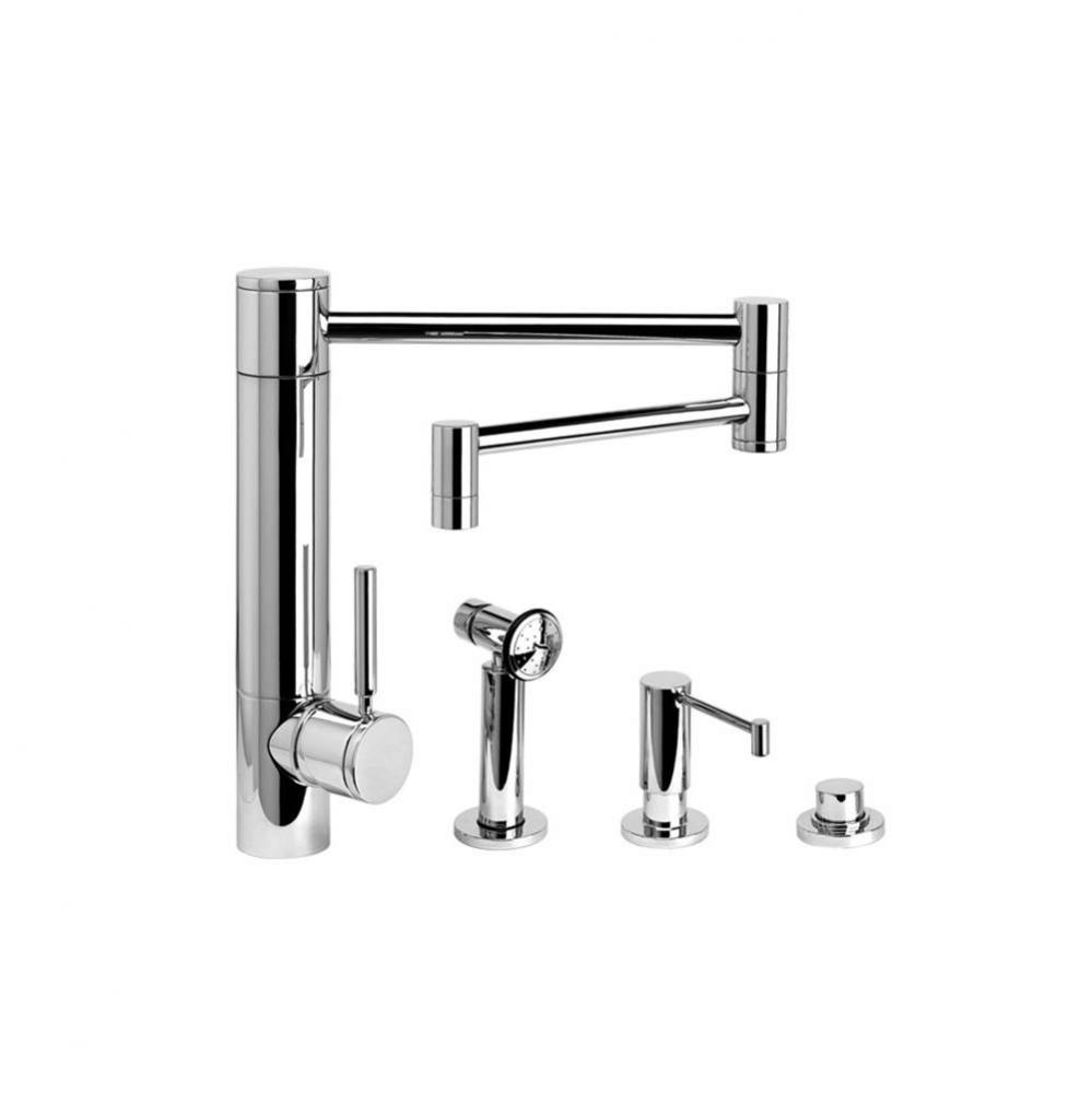 Hunley Kitchen Faucet - 18'' Articulated Spout - 3Pc. Suite