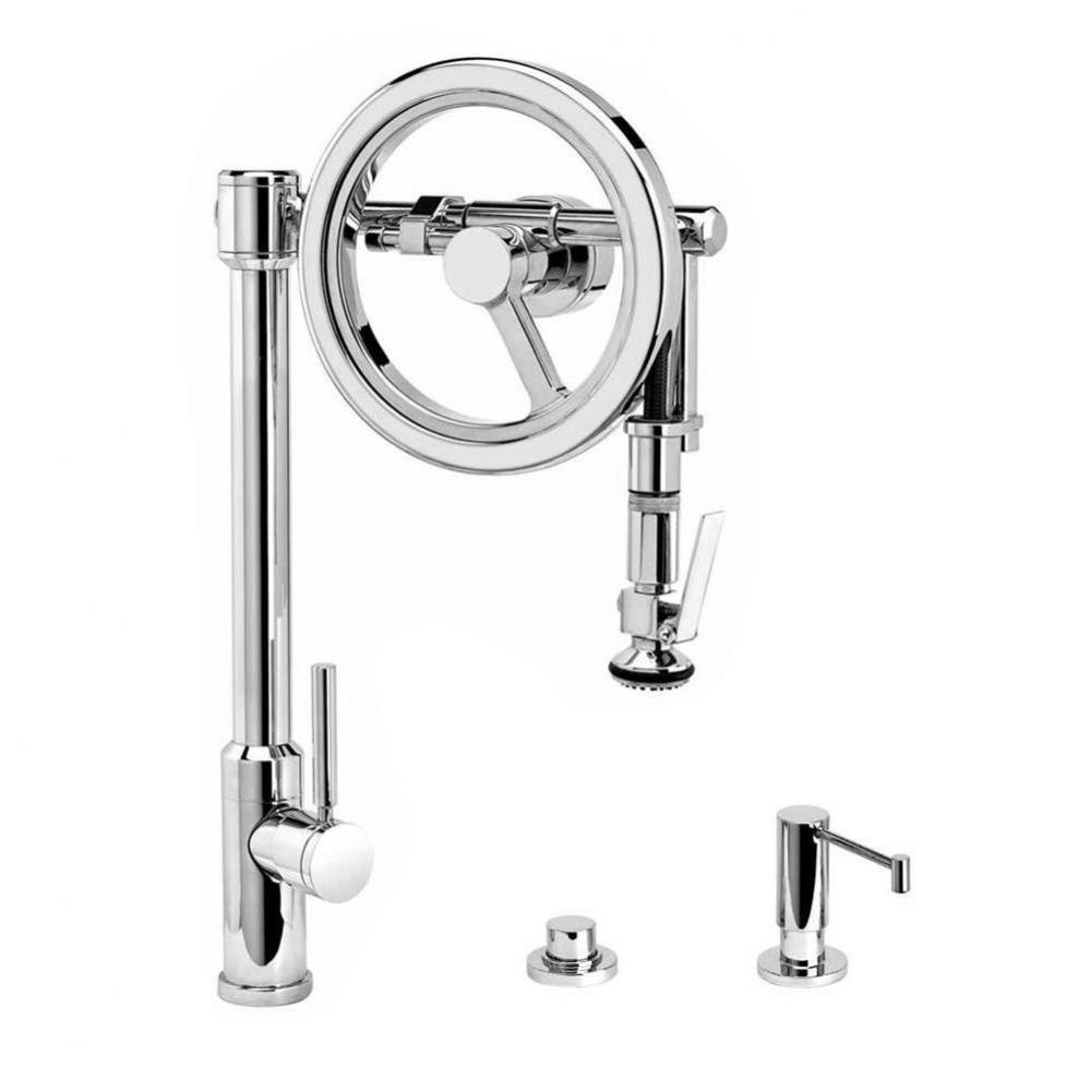 Endeavor Wheel Pulldown Faucet - Lever Sprayer - 3Pc. Suite