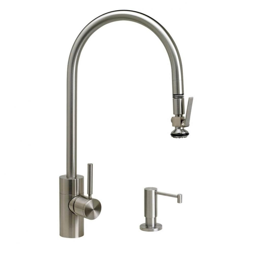 Waterstone Contemporary Extended Reach PLP Pulldown Faucet - Lever Sprayer - 2pc. Suite