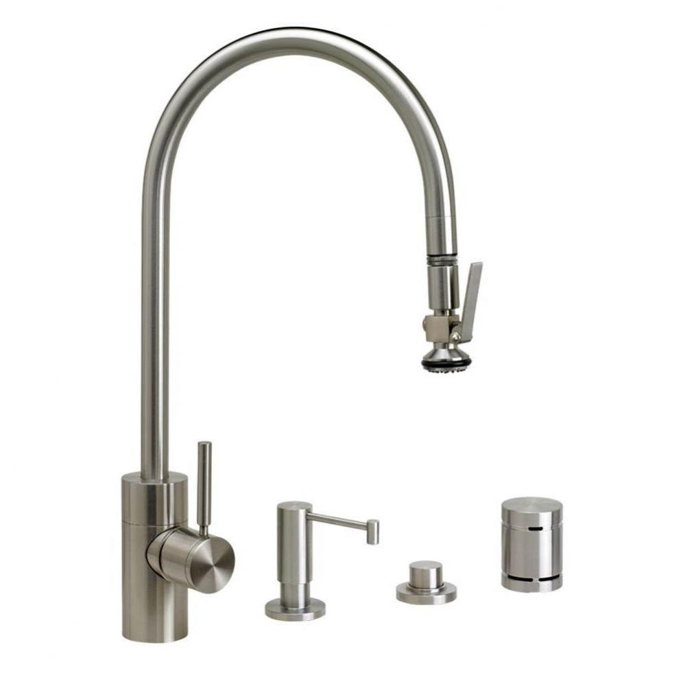 Waterstone Contemporary Extended Reach PLP Pulldown Faucet - Lever Sprayer - 4pc. Suite