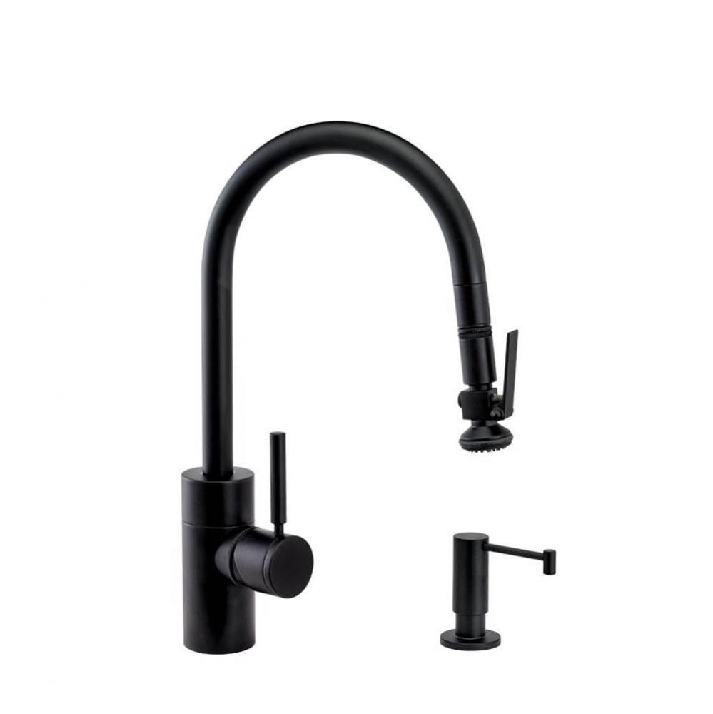 Waterstone Contemporary PLP Pulldown Faucet - Lever Sprayer - 2pc. Suite