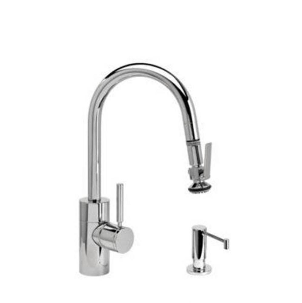 Contemporary Prep Size Plp Pulldown Faucet - Angled Spout - Toggle Sprayer - 2Pc. Suite