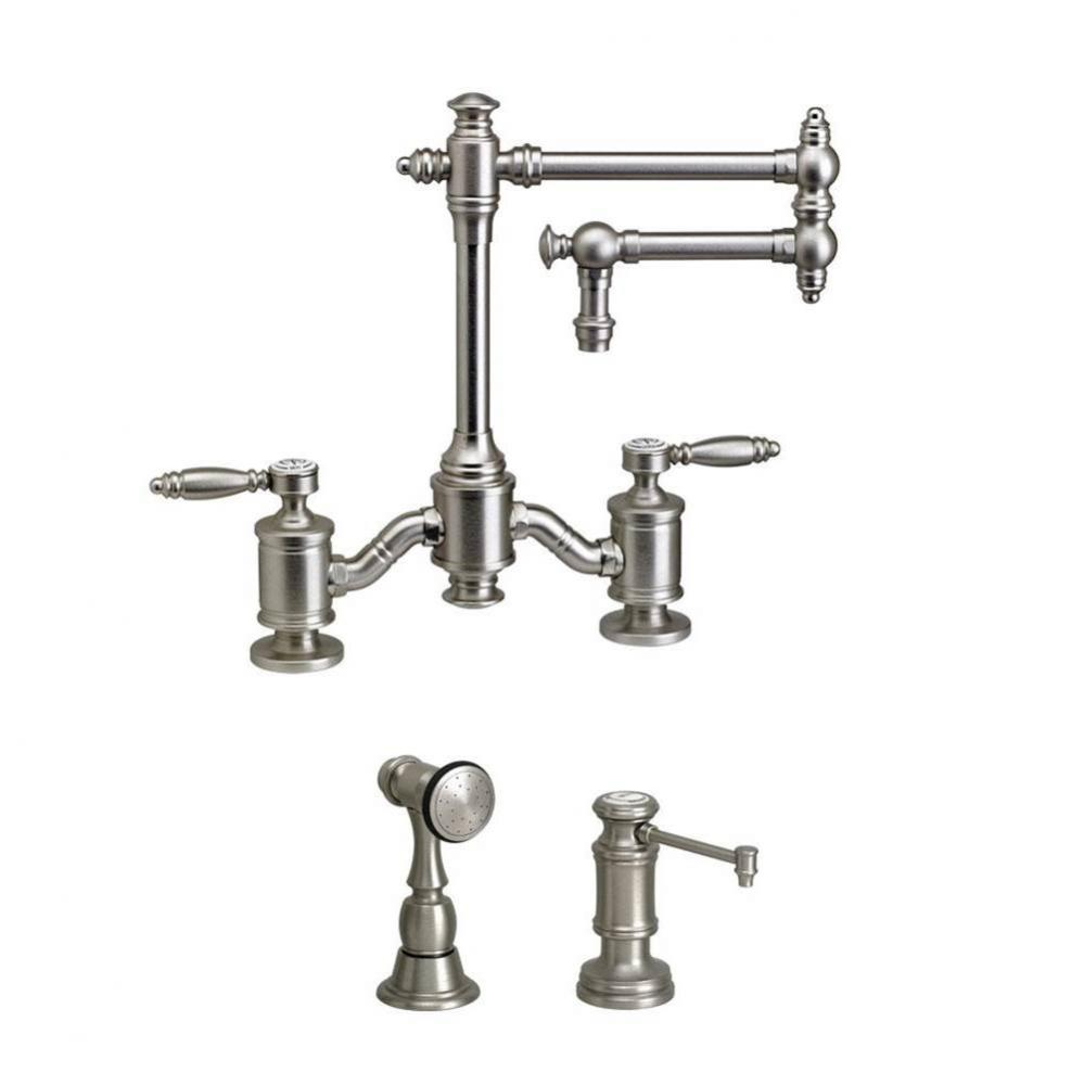 Waterstone Towson Bridge Faucet - 12'' Articulated Spout - Lever Handles - 2pc. Suite