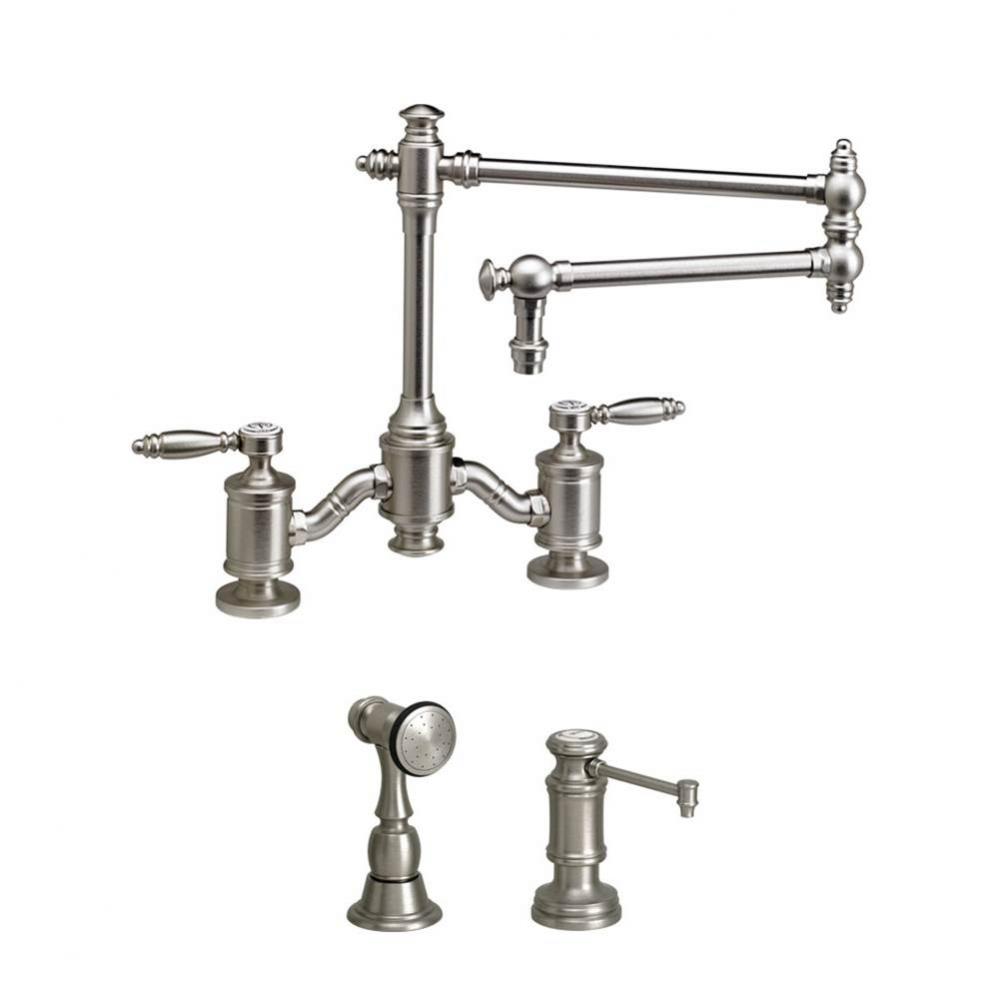 Towson Bridge Faucet - 18'' Articulated Spout - Lever Handles - 2Pc. Suite