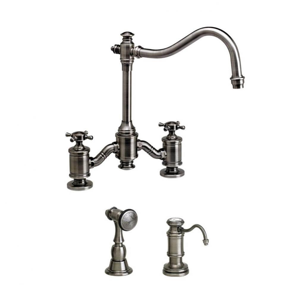 Waterstone Annapolis Bridge Faucet - Cross Handles - 2pc. Suite