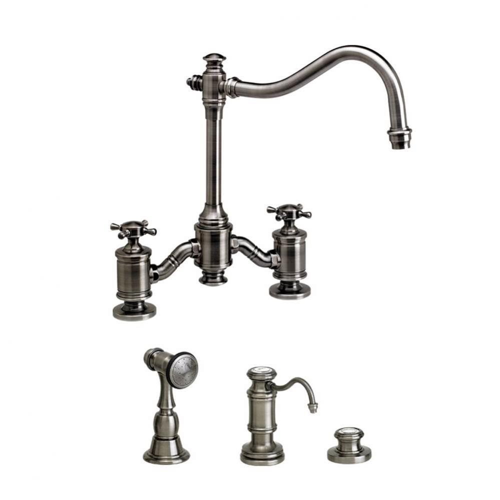 Annapolis Bridge Faucet - Cross Handles - 3Pc. Suite