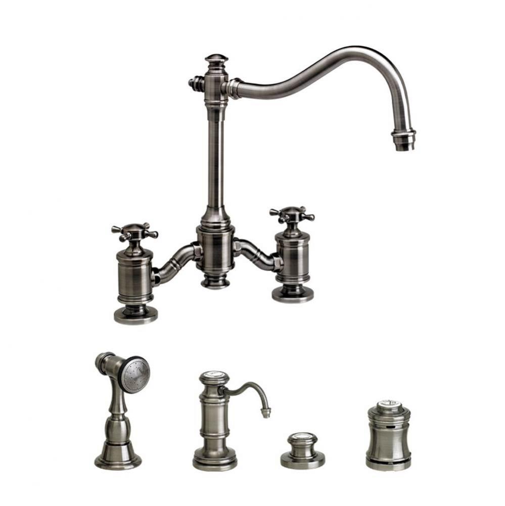 Annapolis Bridge Faucet - Cross Handles - 4Pc. Suite