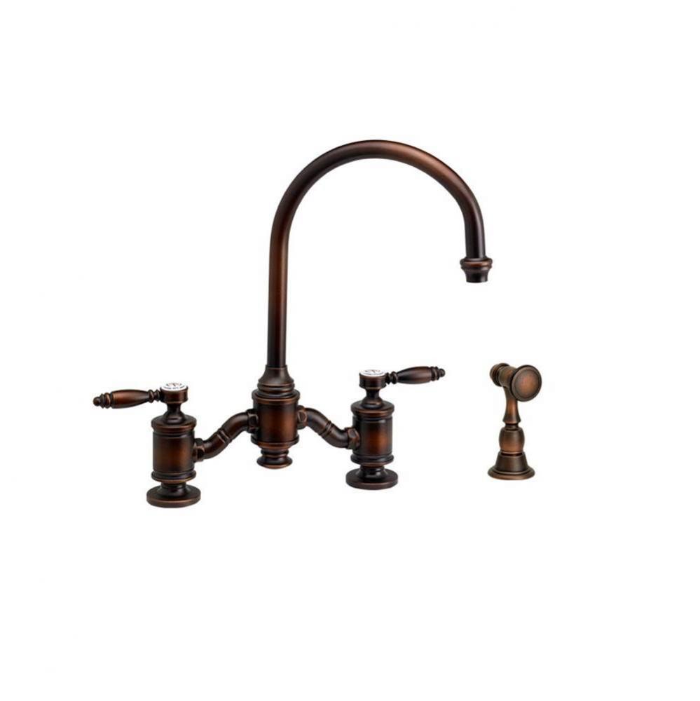 Waterstone Hampton Bridge Faucet - Lever Handles w/ Side Spray