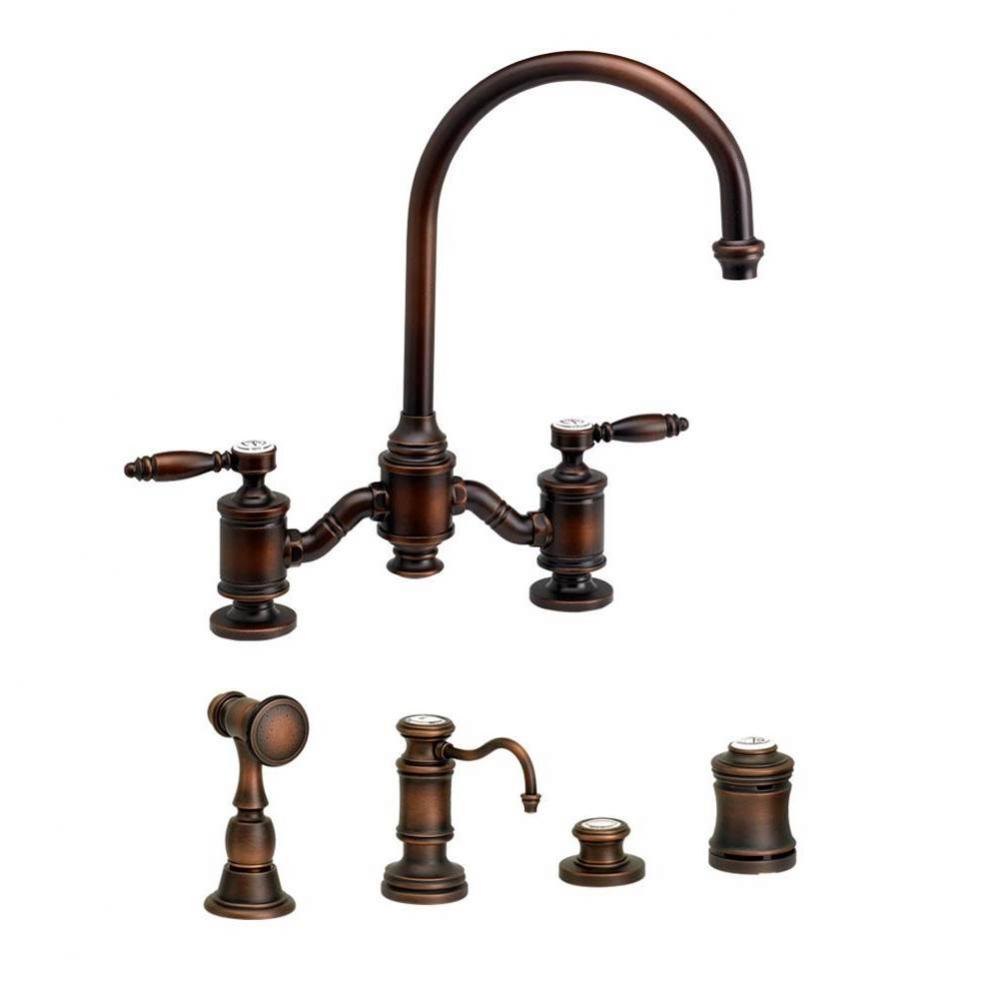 Waterstone Hampton Bridge Faucet - Lever Handles - 4pc. Suite