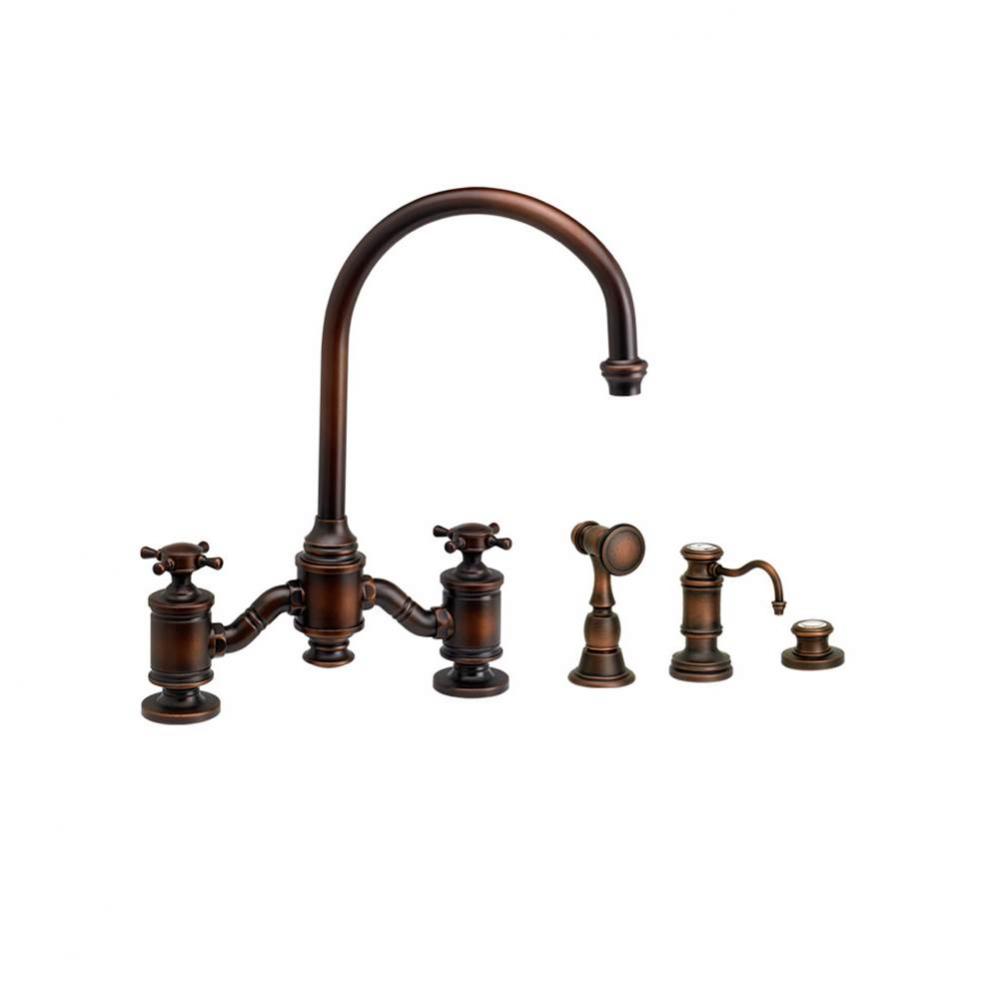 Hampton Bridge Faucet - Cross Handles - 3Pc. Suite