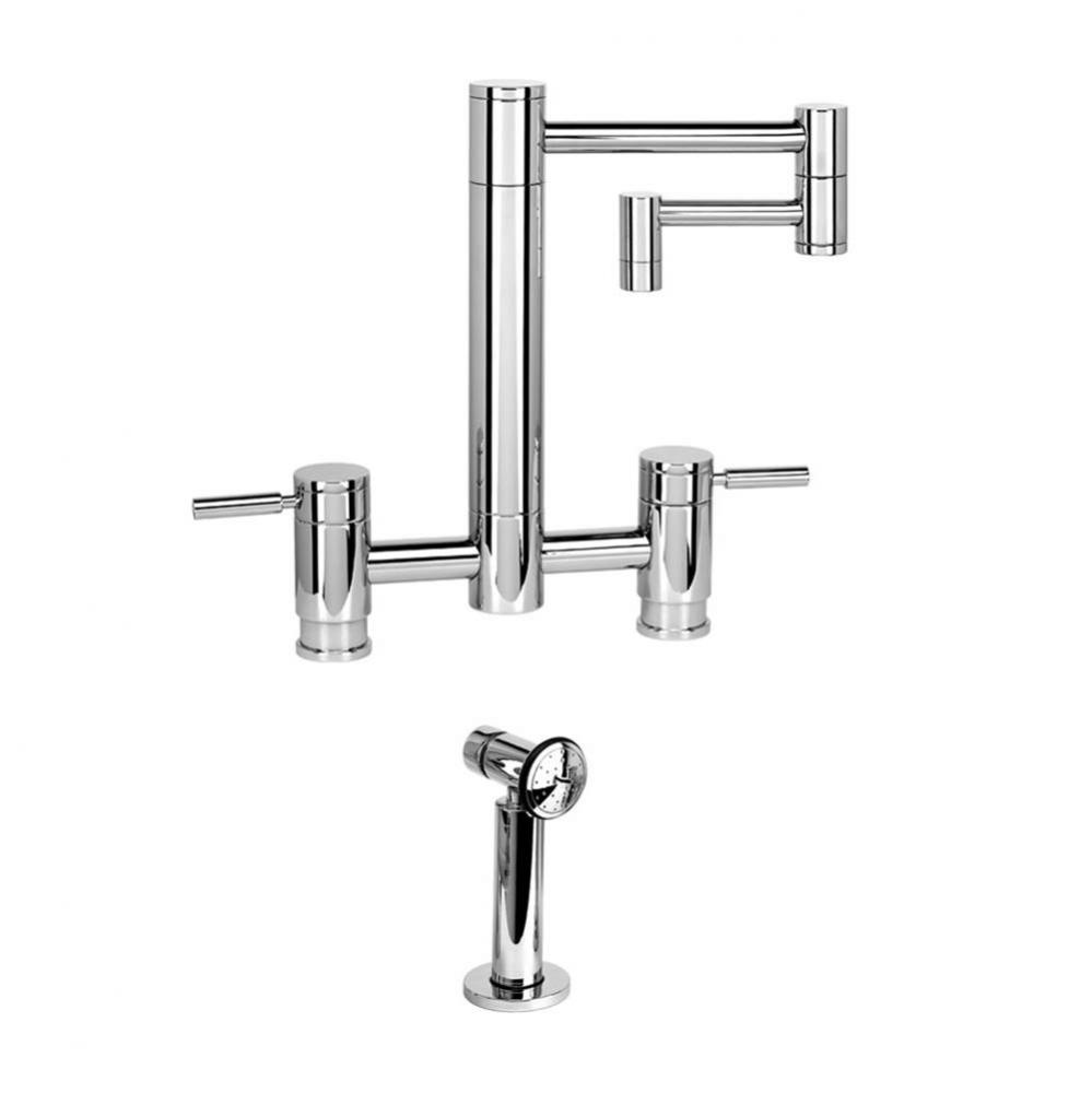 Hunley Bridge Faucet - 12'' Articulated Spout W/ Side Spray