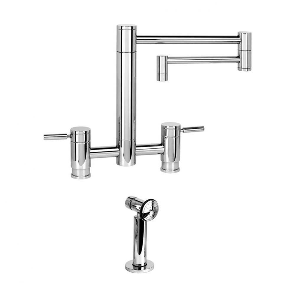 Hunley Bridge Faucet - 18'' Articulated Spout W/ Side Spray