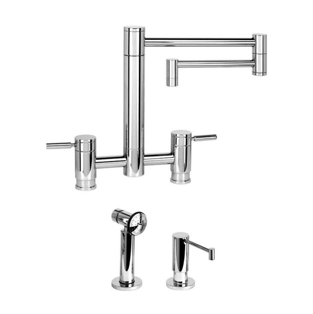 Waterstone Hunley Bridge Faucet - 18'' Articulated Spout - 2pc. Suite