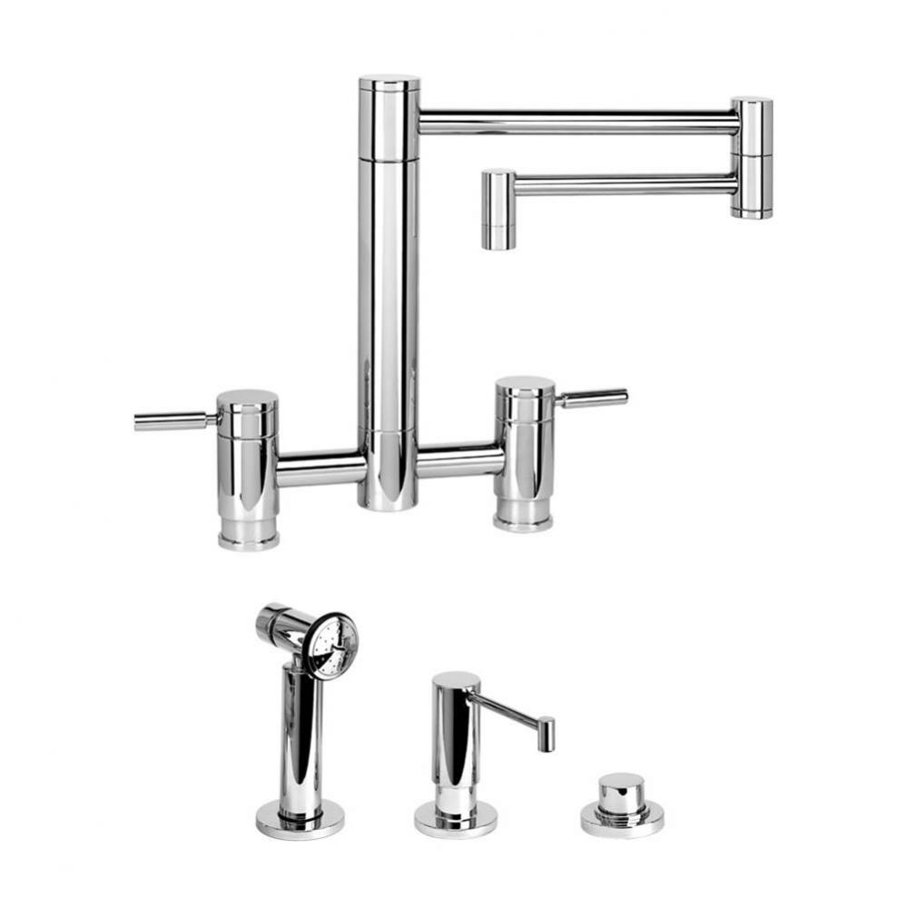 Hunley Bridge Faucet - 18'' Articulated Spout - 3Pc. Suite