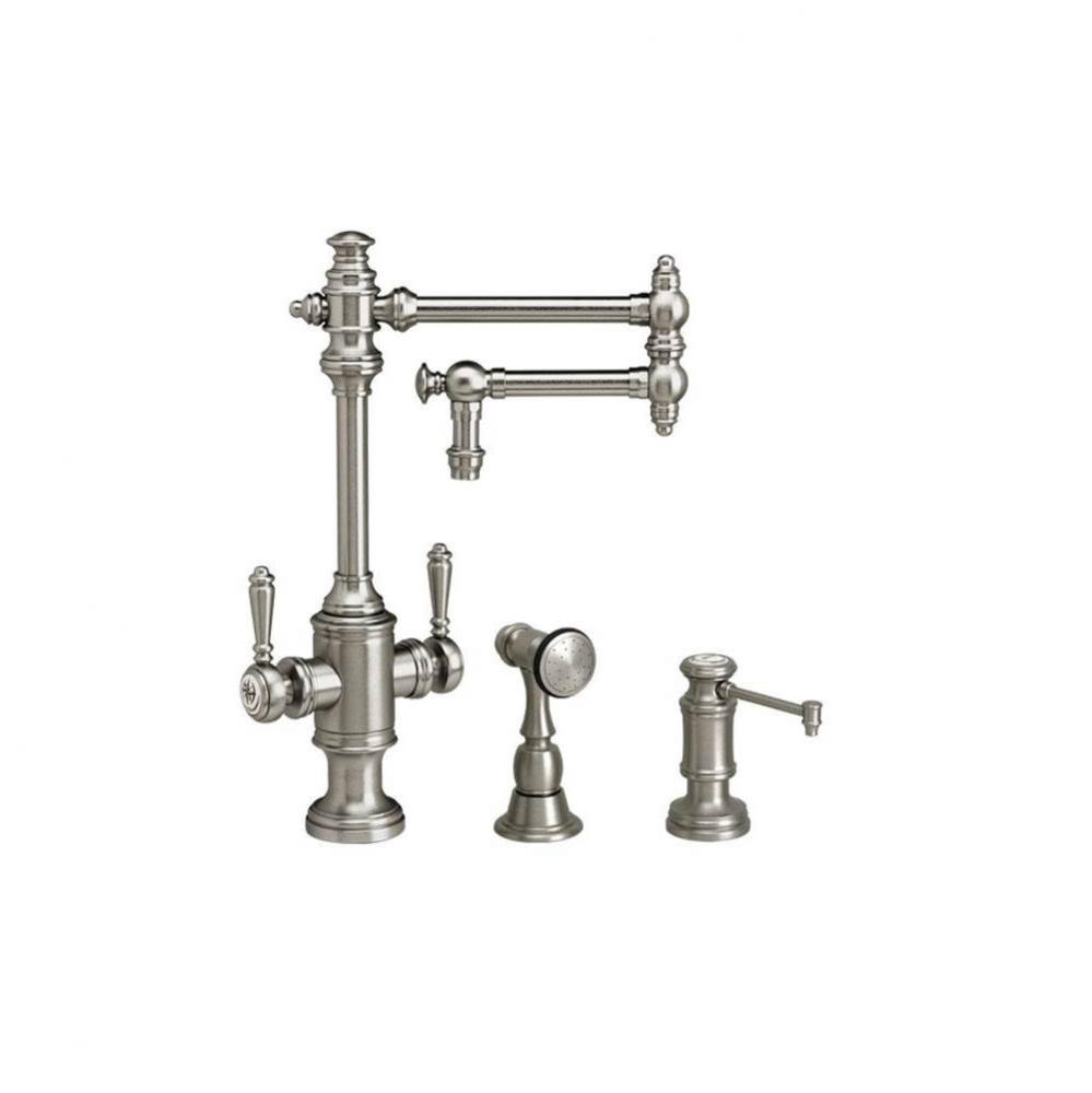 Waterstone Towson Two Handle Kitchen Faucet - 12'' Articulated Spout - 2pc. Suite