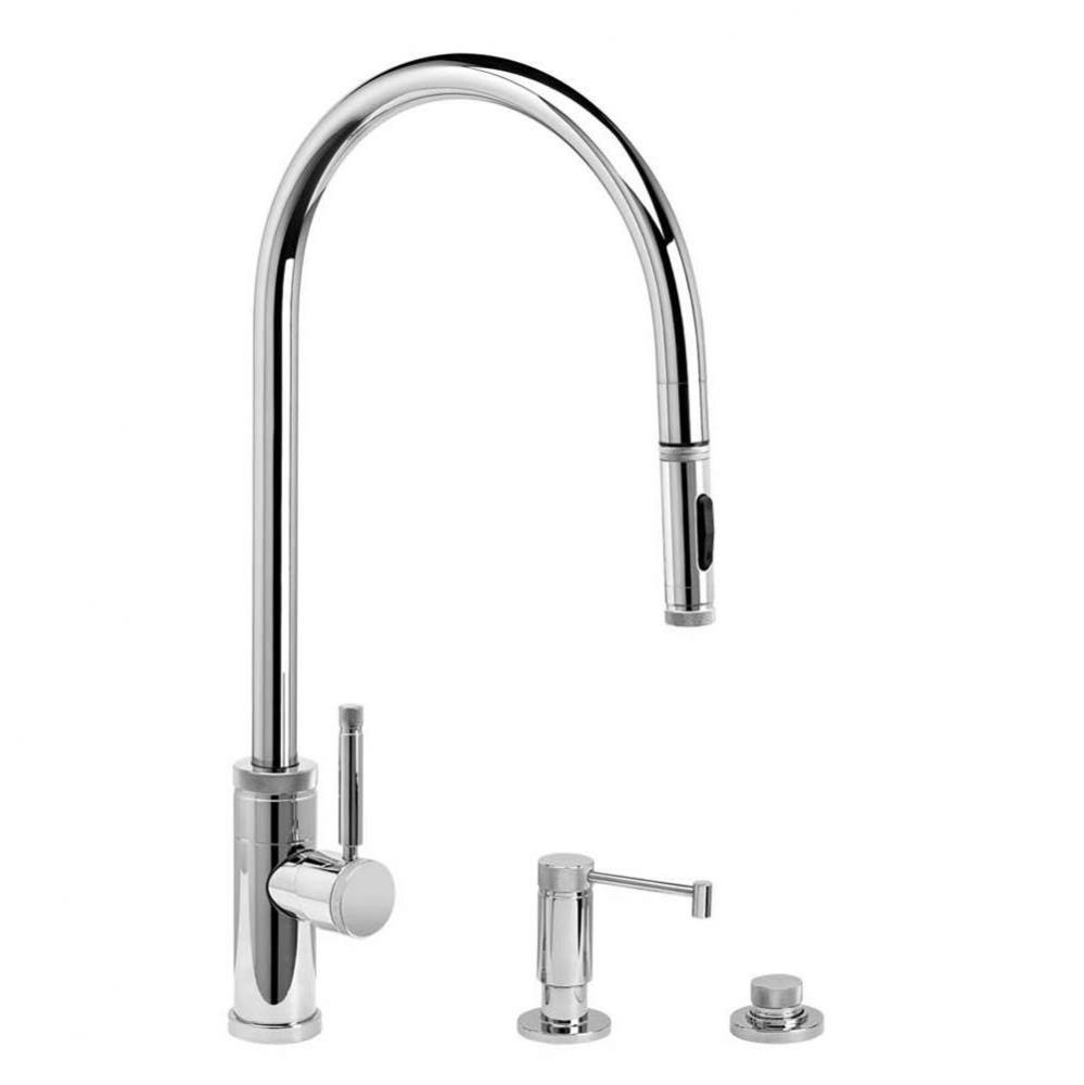 Industrial Extended Reach Plp Pulldown Faucet - Toggle Sprayer - 3Pc. Suite