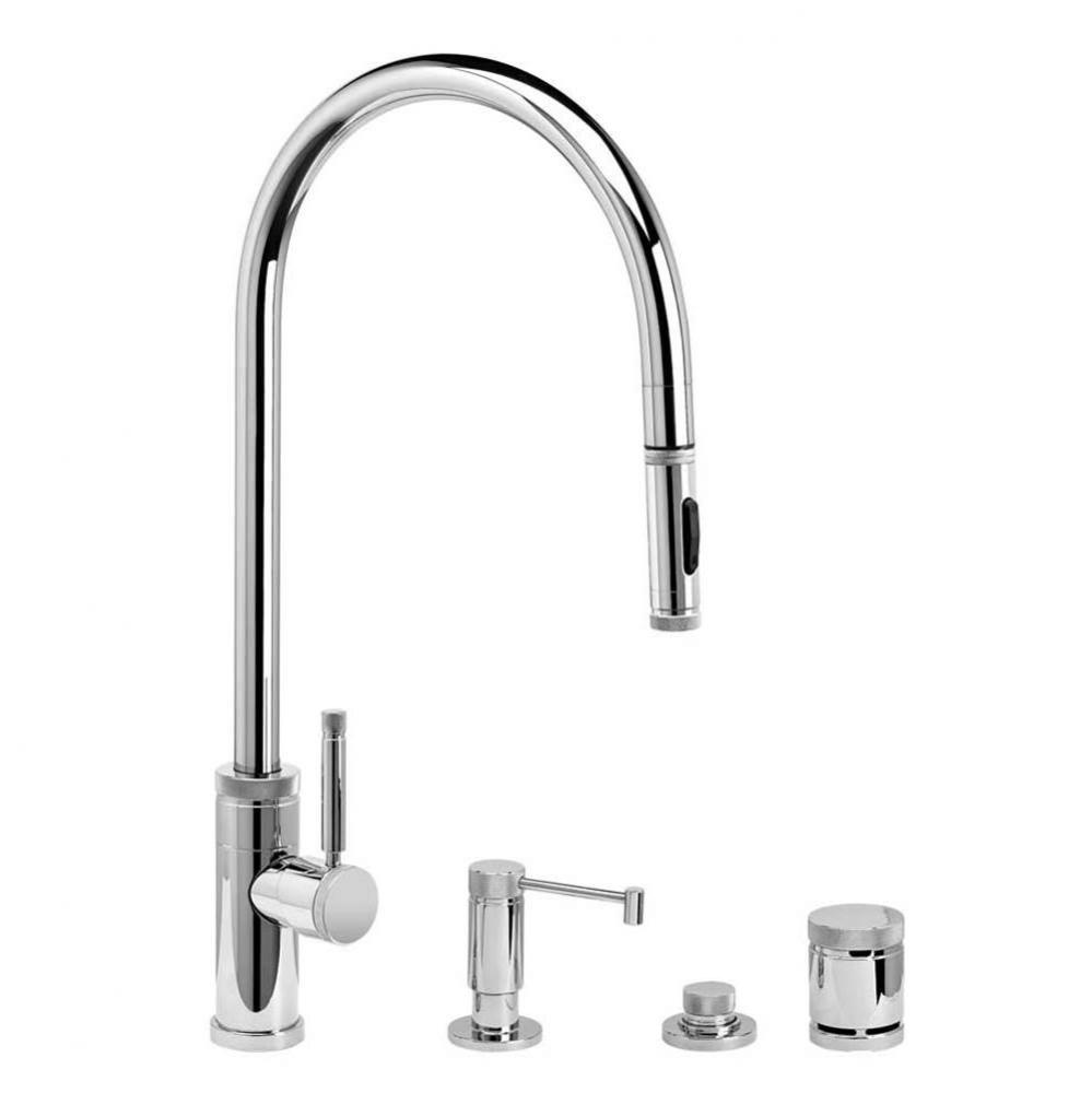 Industrial Extended Reach Plp Pulldown Faucet - Toggle Sprayer - 4Pc. Suite