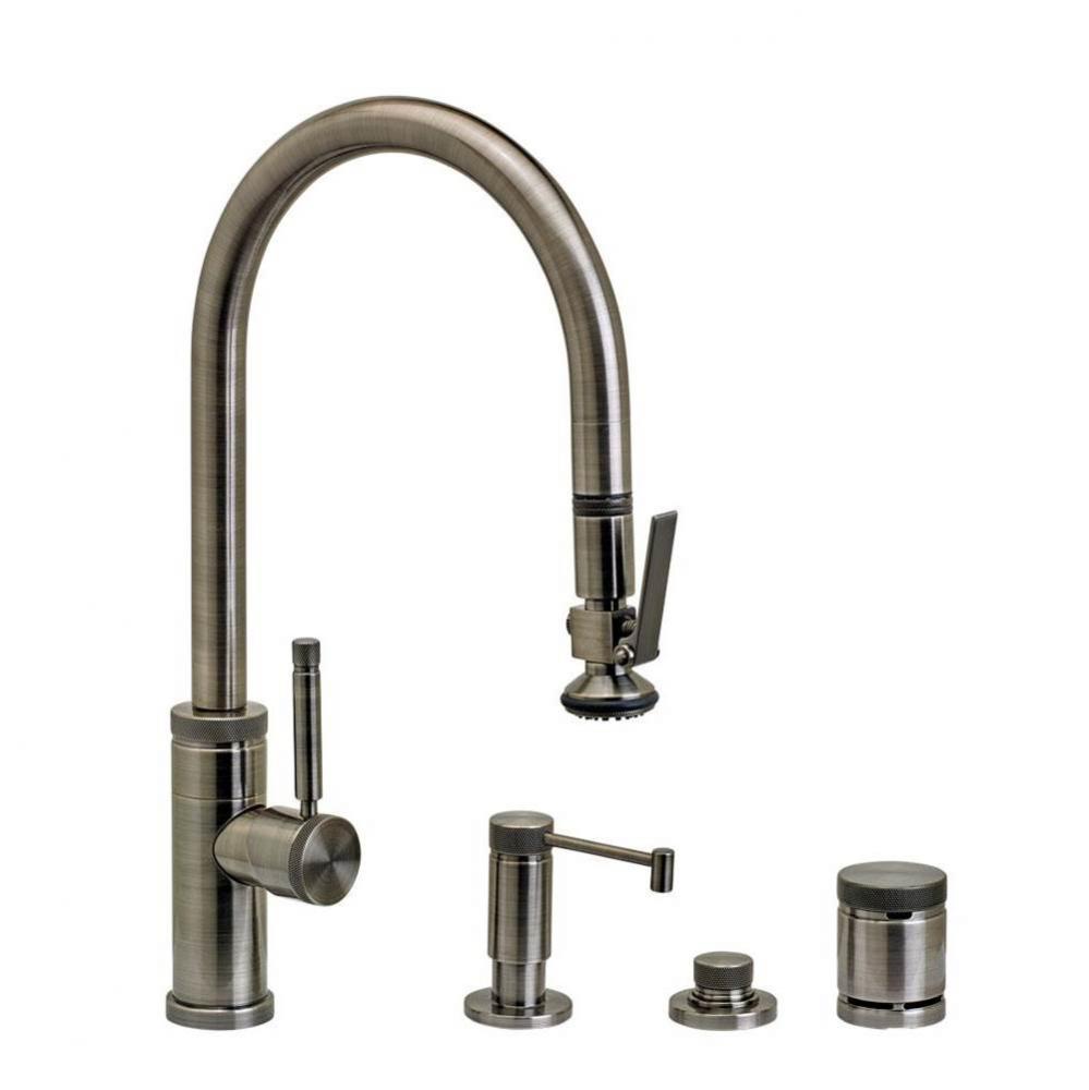 Waterstone Industrial PLP Pulldown Faucet - Lever Sprayer - 4pc. Suite