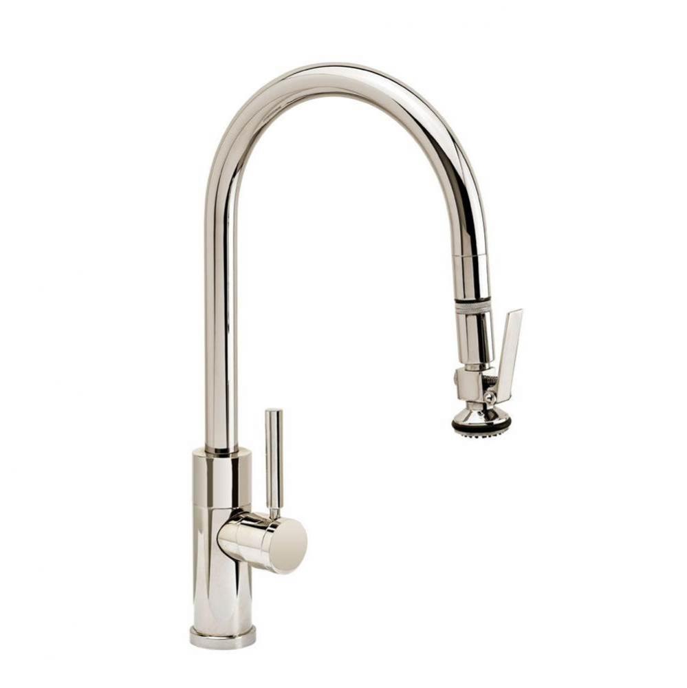 Modern Plp Pulldown Faucet - Angled Spout - Lever Sprayer