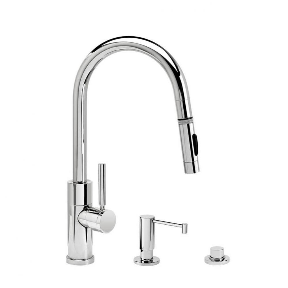 Modern Prep Size Plp Pulldown Faucet - Angled Spout - Toggle Sprayer - 3Pc. Suite