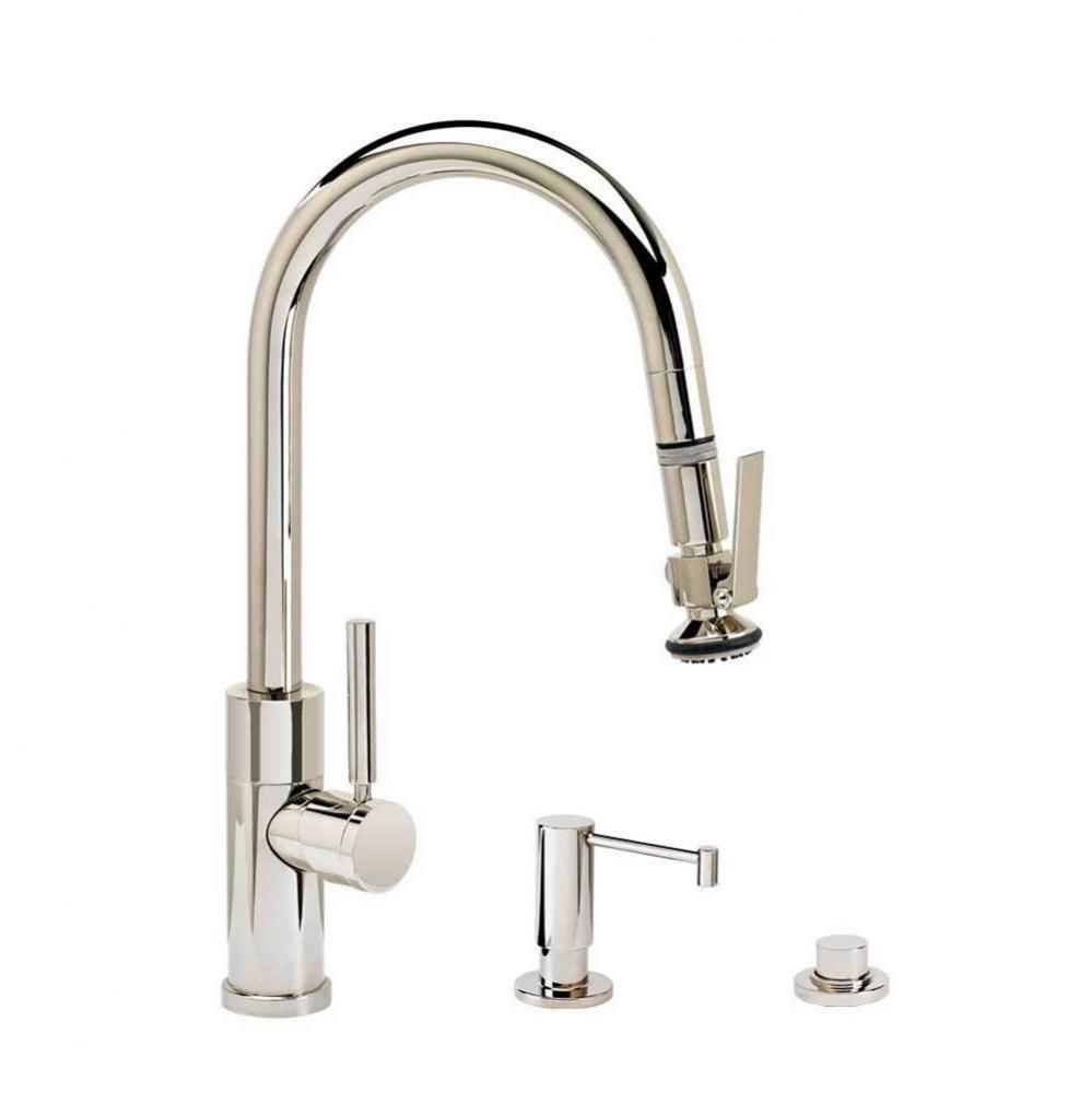 Modern Prep Size Plp Pulldown Faucet - Angled Spout - Lever Sprayer - 3Pc. Suite