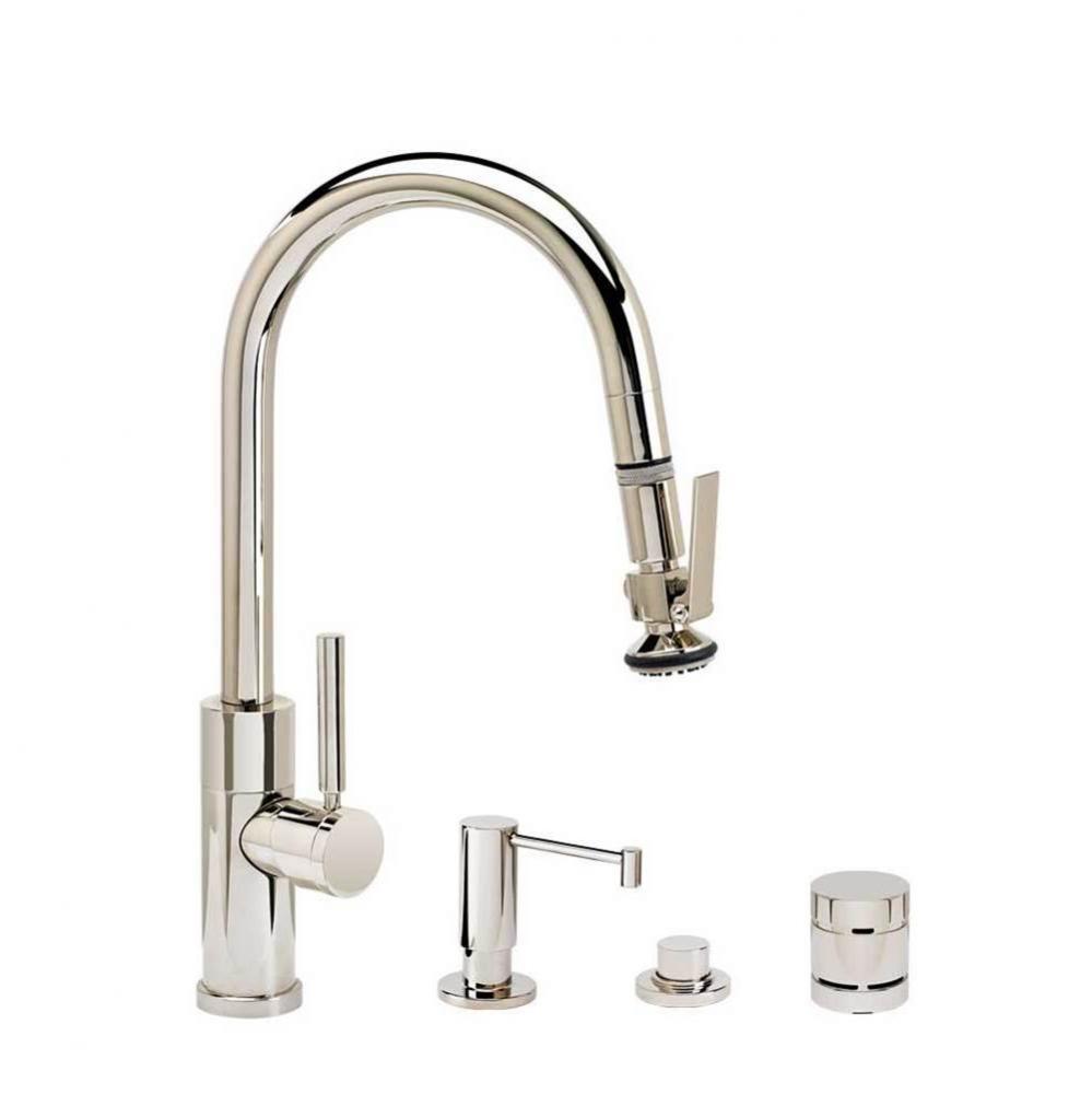 Modern Prep Size Plp Pulldown Faucet - Angled Spout - Lever Sprayer - 4Pc. Suite