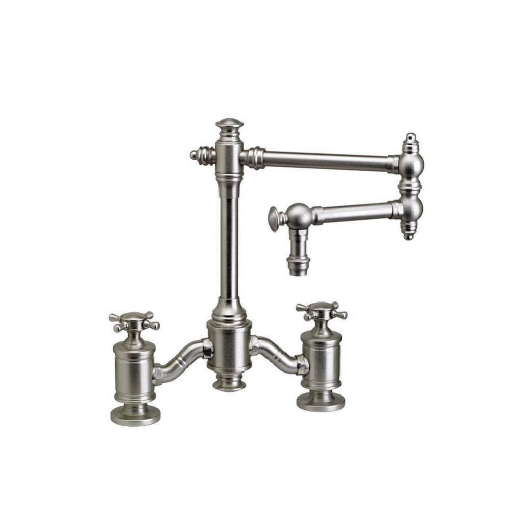 Towson Bridge Faucet - 12'' Articulated Spout - Cross Handles