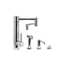 Waterstone 3600-12-3-WB - Hunley Kitchen Faucet - 12'' Articulated Spout - 3Pc. Suite