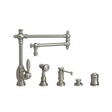 Waterstone 4100-18-4-WB - Towson Kitchen Faucet - 18'' Articulated Spout - 4Pc. Suite