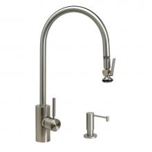 Waterstone 5700-2-MW - Waterstone Contemporary Extended Reach PLP Pulldown Faucet - Lever Sprayer - 2pc. Suite