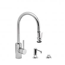 Waterstone 5800-3-MW - Waterstone Contemporary PLP Pulldown Faucet - Lever Sprayer - 3pc. Suite