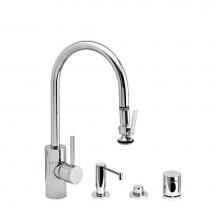 Waterstone 5800-4-MW - Waterstone Contemporary PLP Pulldown Faucet - Lever Sprayer - 4pc. Suite