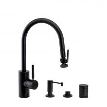 Waterstone 5810-4-MW - Waterstone Contemporary PLP Pulldown Faucet - Lever Sprayer - 4pc. Suite