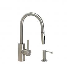 Waterstone 5900-2-MW - Waterstone Contemporary Prep Size PLP Pulldown Faucet - Toggle Sprayer - 2pc. Suite