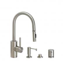 Waterstone 5900-4-MW - Waterstone Contemporary Prep Size PLP Pulldown Faucet - Toggle Sprayer - 4pc. Suite